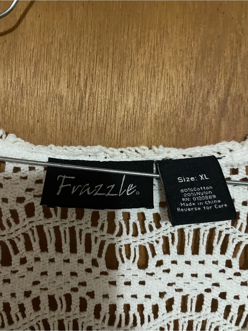 Frazzle Scoop-Neck Open Knit Sweater in Cream - Picture 4 of 4